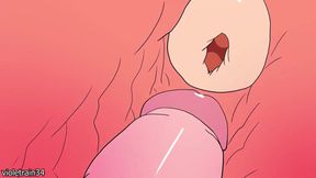 Bakugo fucks Uraraka Ochaco while he grabs her tits and then cums inside her