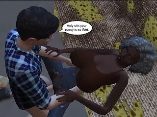 Young man invites homeless gilf to live with him and they fuck