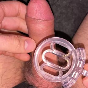 Changing chastity cage to flat chastity cage