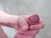 Wearing my new metal cockring and ballstretcher at the same time and playing with it