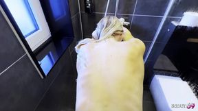 German Slim Step-sister with Big Tits Caught in Shower and Seduce to Fuck