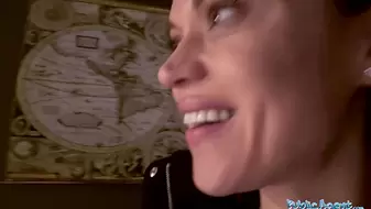 Public Porn tight body tourist fucked in folks basement while moms upstairs