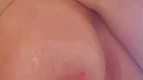 Just me and a bottle of oil… taking my time and moisturising my tits and nipples