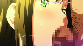 Animated Anime porn, Super-fucking-hot dame with her homies