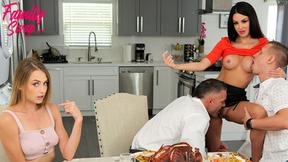 ”Jamie Michelle & Kyler Quinn Stuff Their Thanksgiving Turkey with Charles Dera & Alex Mack”