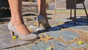 Fruit and cracker crush! Watch Me in My gold glitter pumps