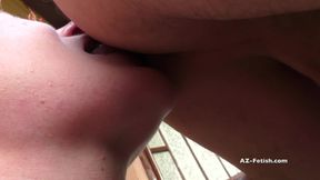 Rimming and handjob on balcony