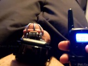 Sub uses a Shock Collar on his Dick while in Chastity