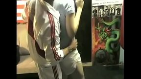 Hotty ebony GF gets nailed by a personal trainer