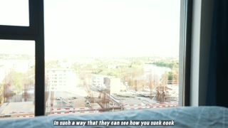 I dared my step sis to suck me while construction workers see us!