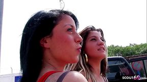 Real Step Sisters Pickup and Rough Outdoor FFM 3 Some Fuck by Stranger