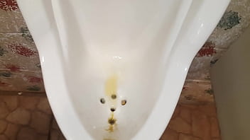 Pissing at public urinal, showing power of my kegel muscles _)