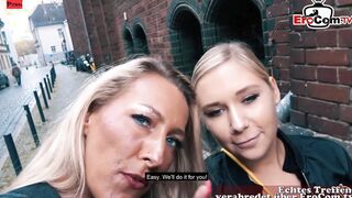 German huge breasts old Cougar meet blonde 18 year old for lesbo sex