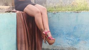 I smoke a cigarette and leave high heels hanging when my legs are crossed (3)