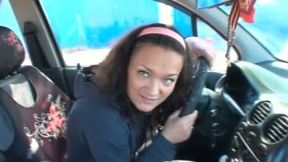 Dark haired bitch Mila with great appetite for sex shows her ass