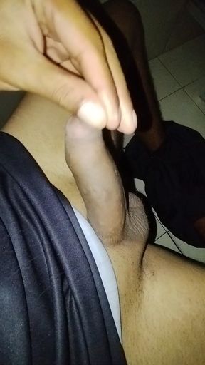 Touching My Cock in the Public Bathrooms Without Light