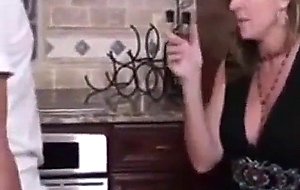 Classy babe fucked in the kitchen