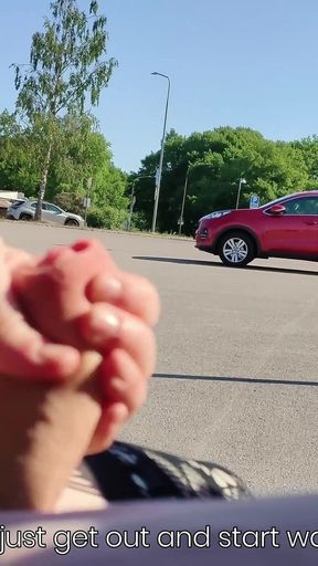 Risky Flashing at a Busy Parking Lot and Cumshot Close to a Highway