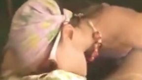 My sassy GF in glasses plays with my hard dick and licks penis head