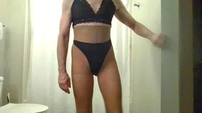 Sexy Petite Slender Crozzdresser in Girls Sexy Lingerie 1015