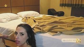 olha o negao me fodendo corno, olgha esse pau!  - casada safada leva amante negao bbc para o motel fode com ele e humilha o marido corno manso