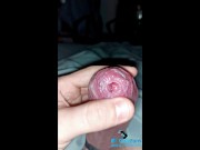 cum play with phimosis tight foreskin