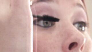 BrookeSkye do eyeliner in nude with sexy body 2