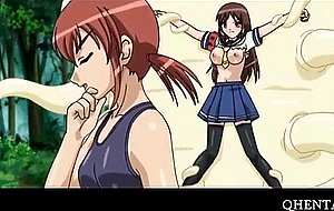 Anime cutie wrapped in tentacles and fucked
