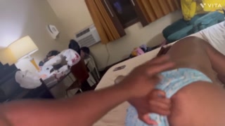 Sloppy head for daddy wet pussy let me squirt all over this BBC