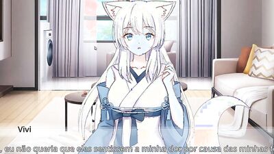 Fox Demon and Minha Kitune have a steamy lesbian threesome - HD hentai porn