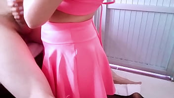 Hot roomate really know how to suck that dick until cum in her mouth after school class