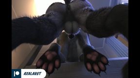 Furry babe gets pounded by a monstrous cock until she's filled with jizz