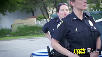 I fuck that bitch d., he says. Female cop starts sucking on the parking lot