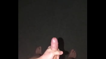 Big cumshot naked on the street #3