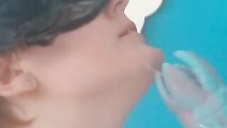 Deepthroating alien penis