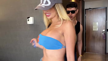 Blonde Latina's last ride before leaving - full of cum