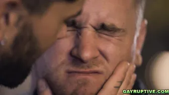 Chris Damned barebacks Ryan Jordan in hardcore muscle fuck