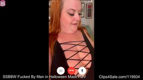 SSBBW Fucked By Man in Halloween Mask POV (720p)