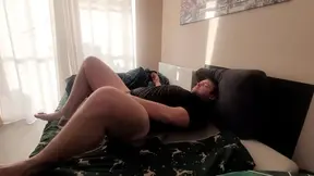 Girlfriend pegs boyfriend with strap-on in a tight sweater