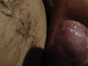 Upclose cumshot from cum covered big dig