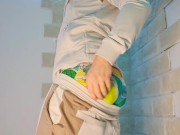 boy in tracksuit shows his nice twink ass 🥵💦