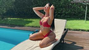 ”Perfect Latin babe by the pool & inside”