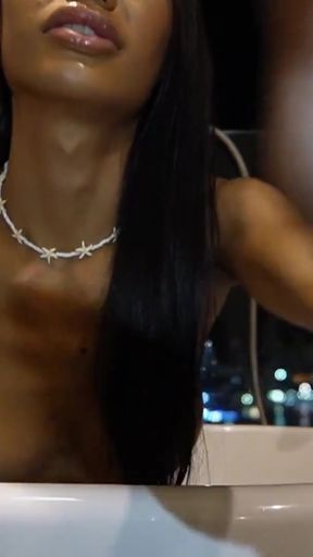 Jaw-dropping moment from &quot;Beautiful Ladyboy &#039;Milk&#039; Blowjob in Bathtub CIM&quot;