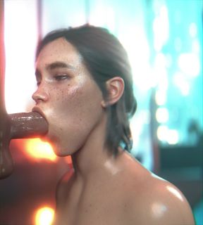 Ellie in a city for money by xlae