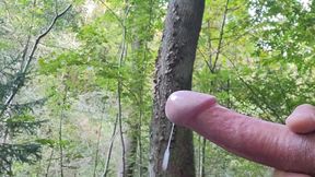 Big cumshot in the forest