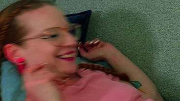 Tiny redhead fucks hard