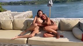 Monika Fox With Regina Moonshine Have Fun In The Public