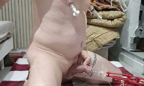 fucking urethra estim machine and hook anal  estim