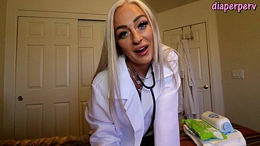 Naughty Diapered Nurse Elana pegs you before change