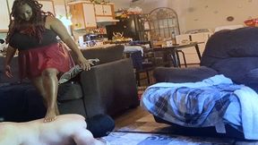 foot domination- Goddess MXDominion has Fun Walking over Loser Slave 1080, submissive training, femdom